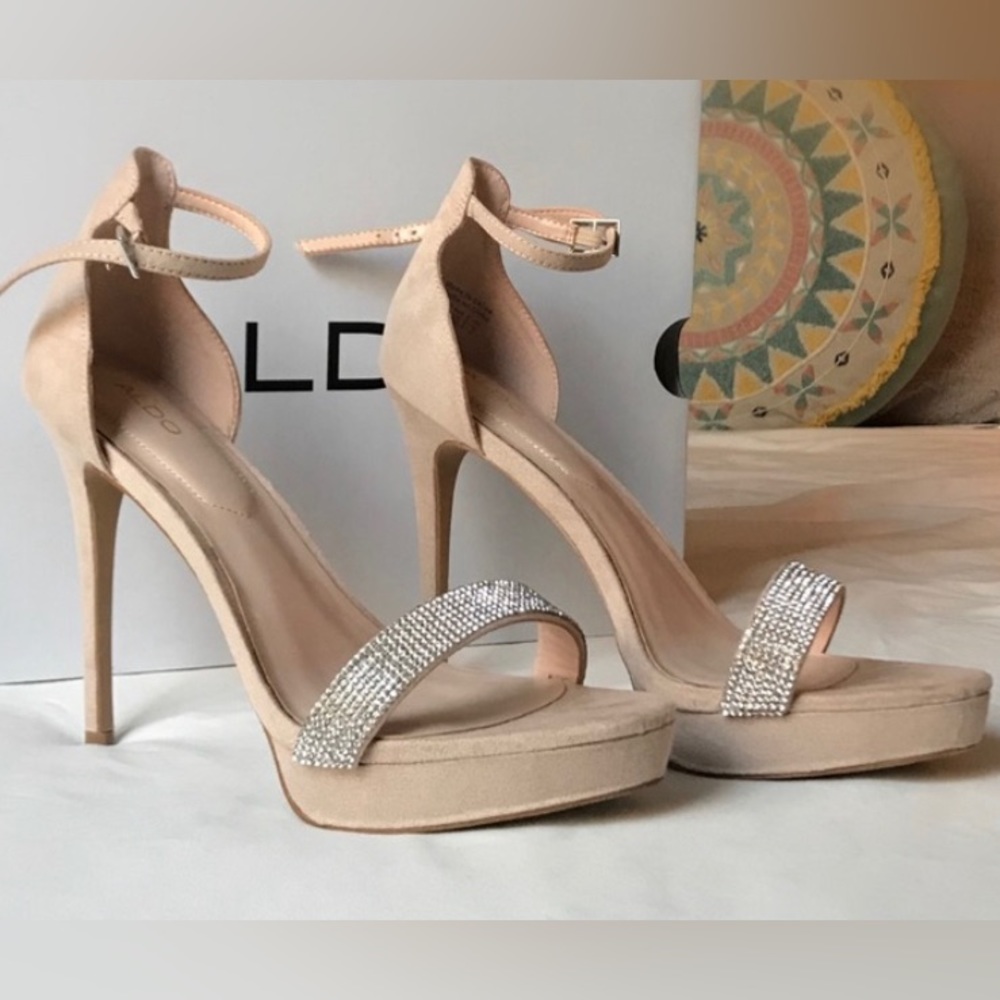 Aldo Gemstone Heels in Nude